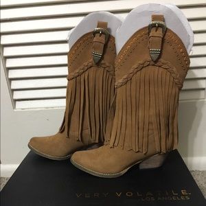 Women western fringe boots